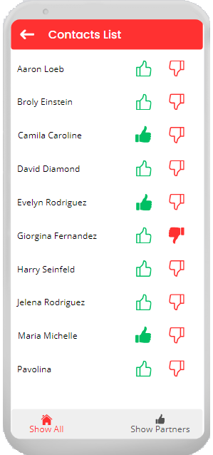 An app for confirming who likes you and more.